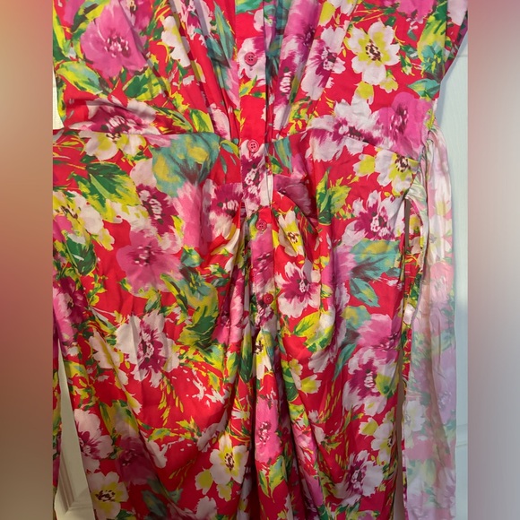 Beautiful Flower Print Button Up Tie waist dress 👗 - Picture 6 of 8
